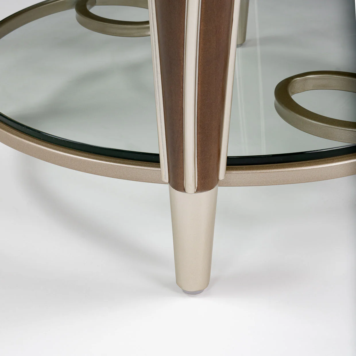 Michael Amini Villa Cherie Hazelnut End Table - Image 6