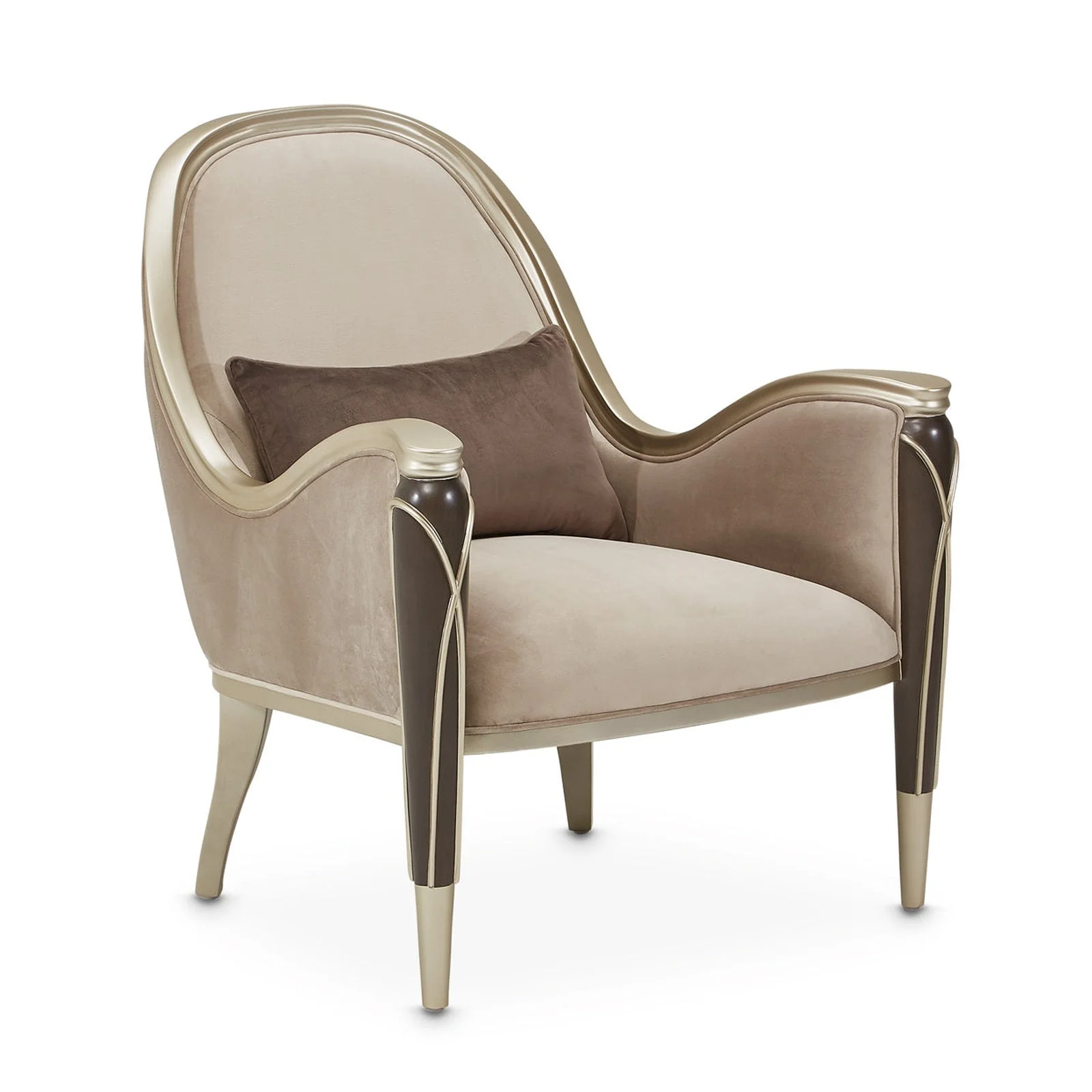 Michael Amini Villa Cherie Hazelnut Accent Chair - Image 5