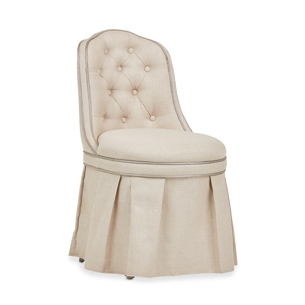 Michael Amini Villa Cherie Hazelnut Tufted Vanity Chair - Image 2