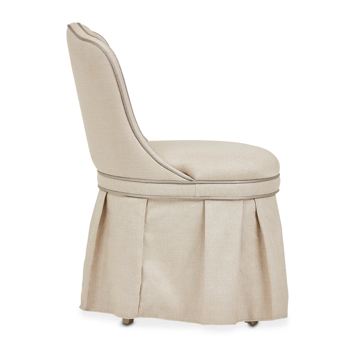 Michael Amini Villa Cherie Hazelnut Tufted Vanity Chair - Image 3