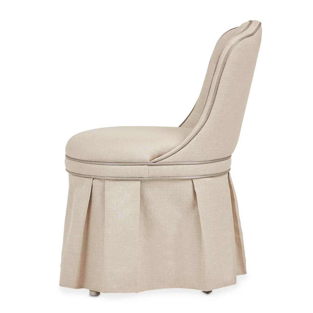 Michael Amini Villa Cherie Hazelnut Tufted Vanity Chair - Image 7