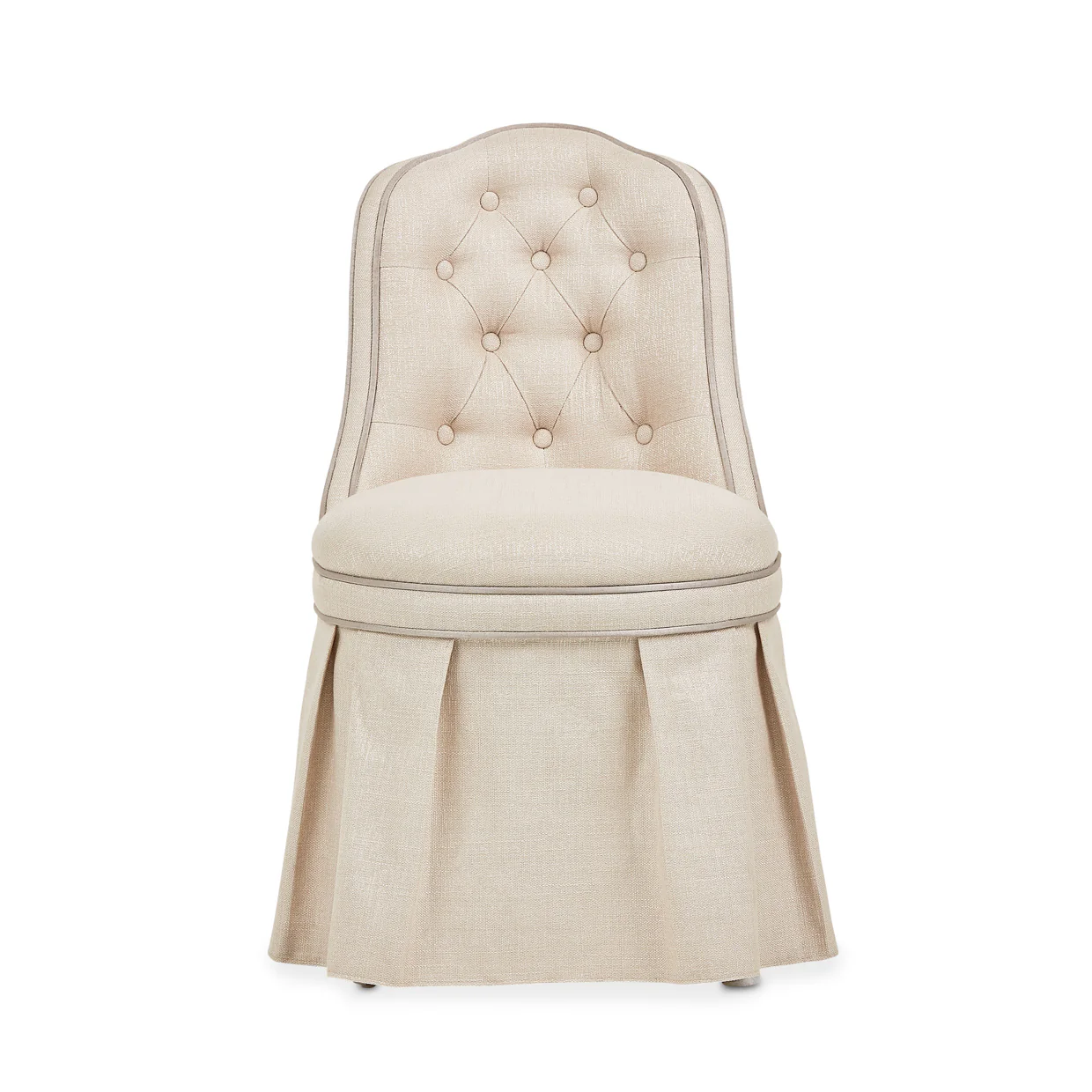 Michael Amini Villa Cherie Hazelnut Tufted Vanity Chair - Image 8