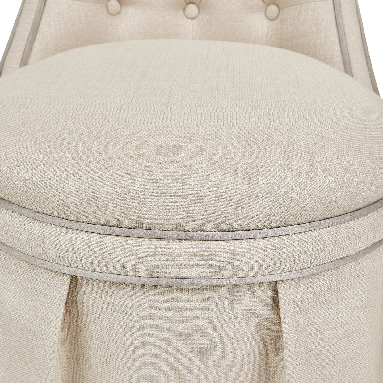 Michael Amini Villa Cherie Hazelnut Tufted Vanity Chair - Image 9