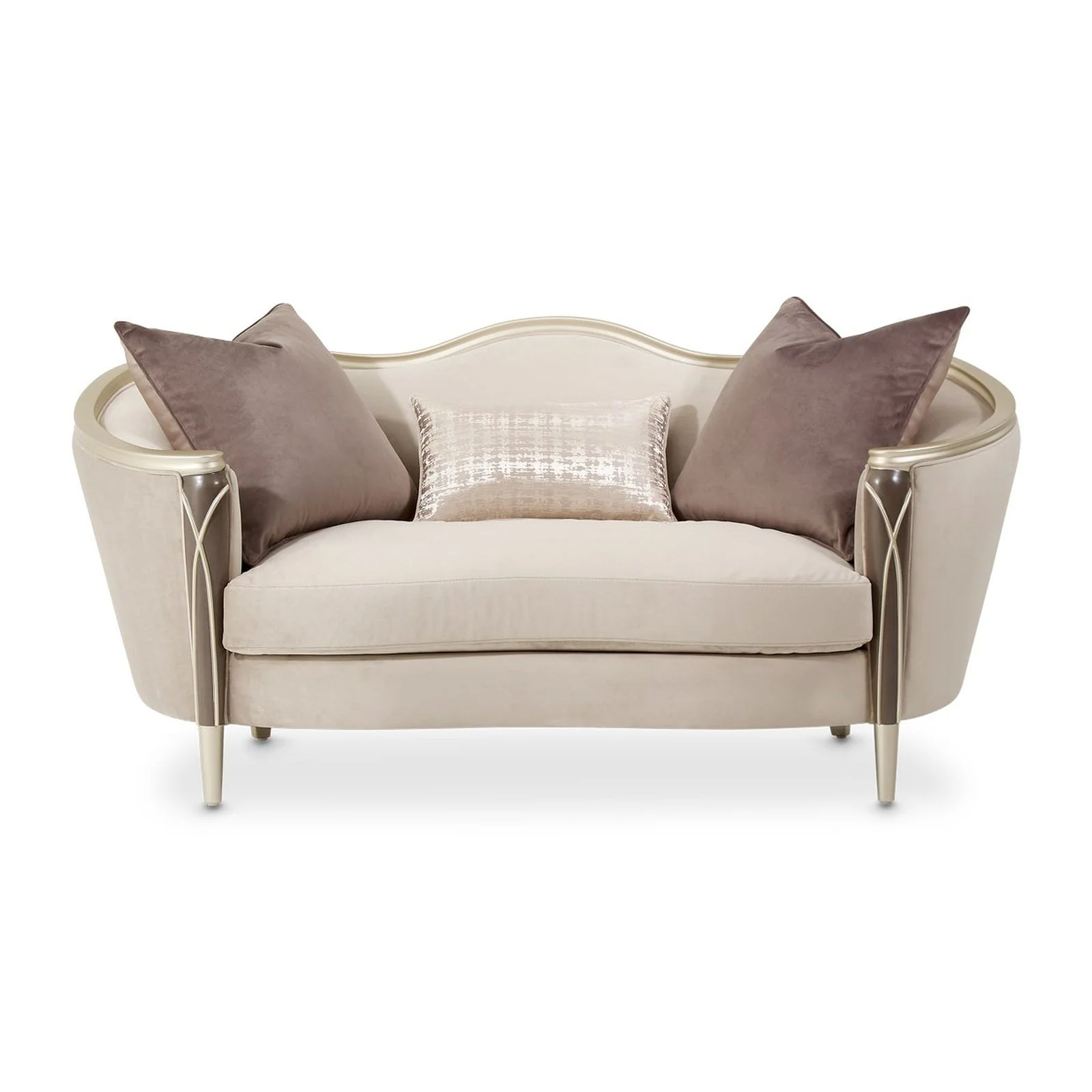 Michael Amini Villa Cherie Hazelnut Loveseat - Image 2