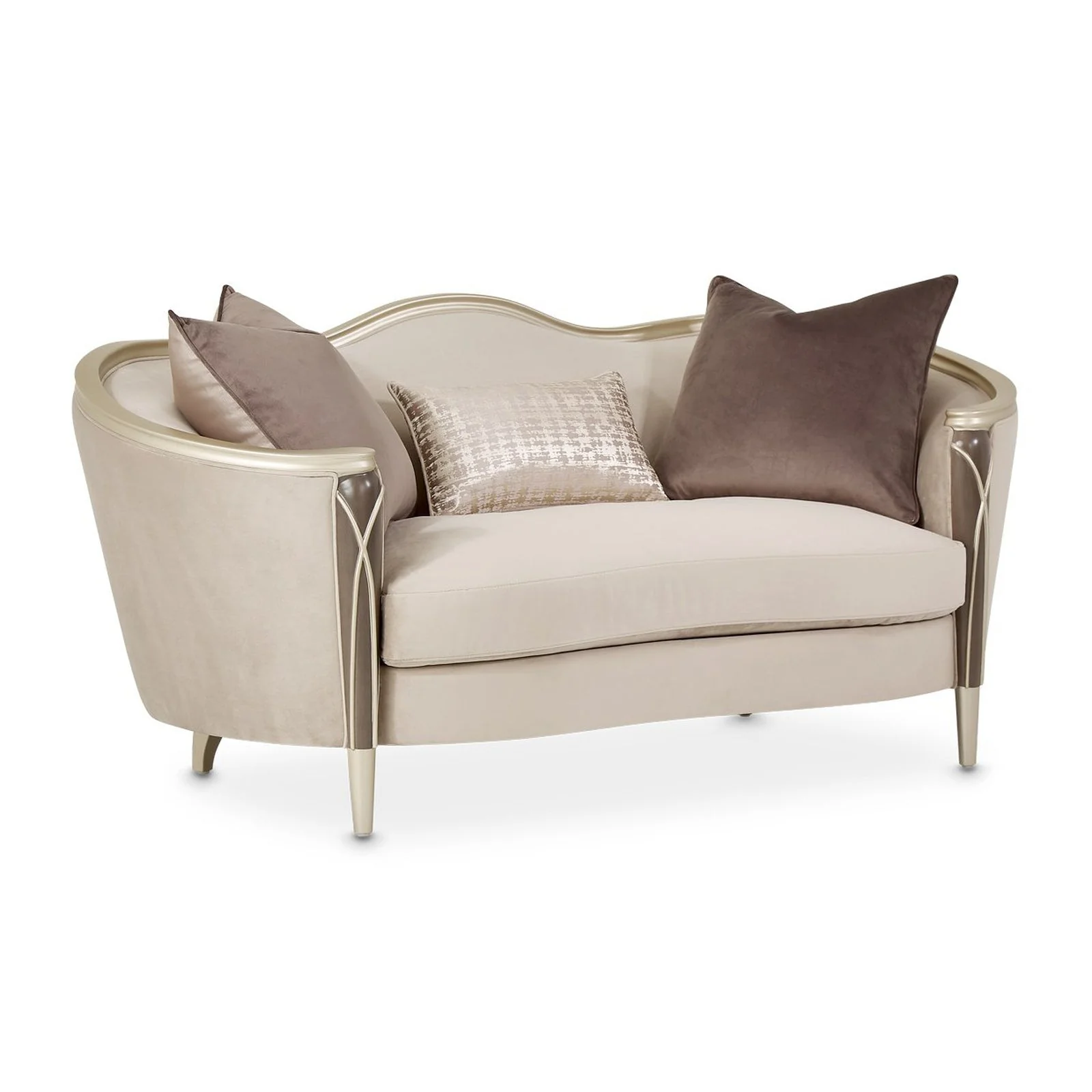 Michael Amini Villa Cherie Hazelnut Loveseat - Image 3
