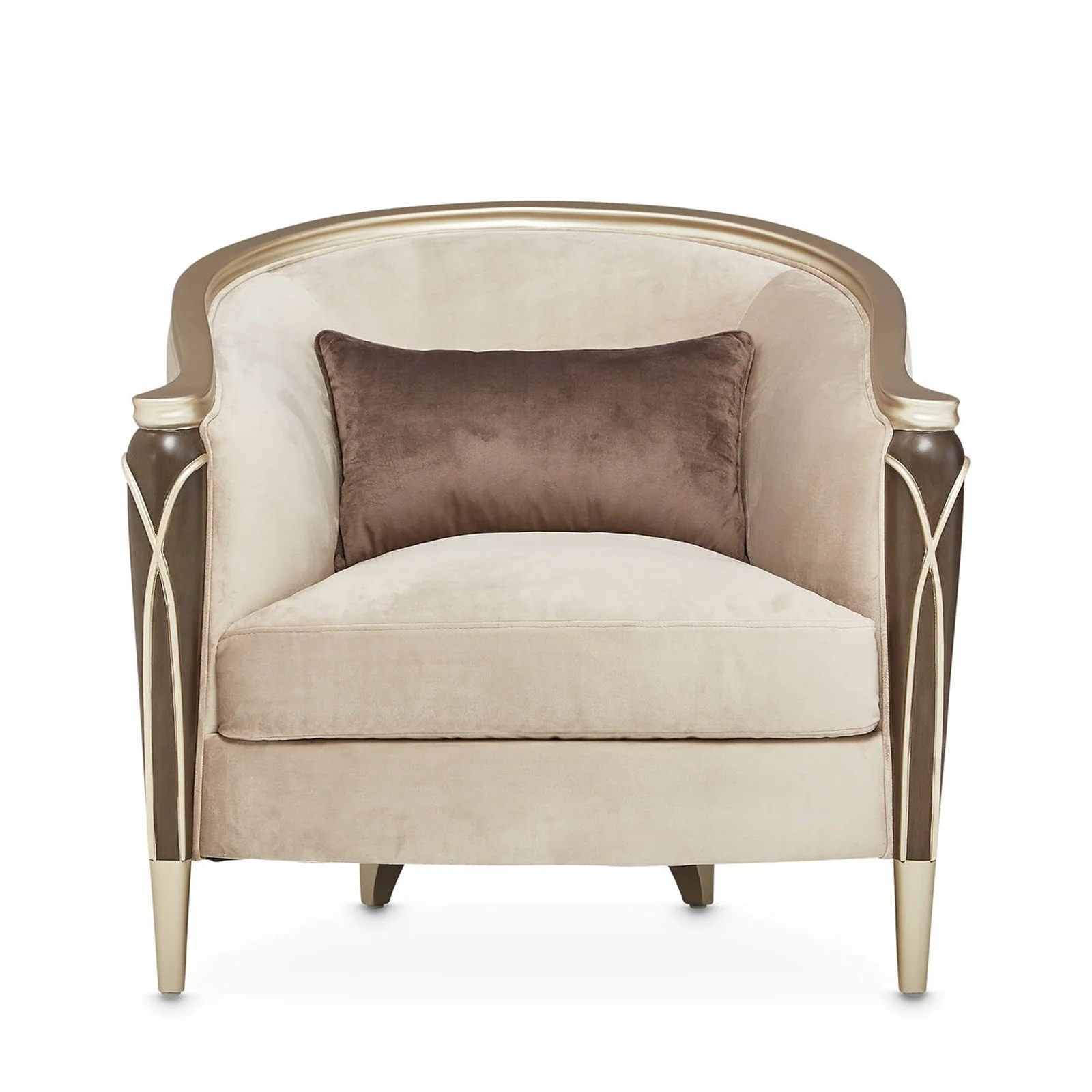 Michael Amini Villa Cherie Hazelnut Matching Accent Chair - Image 2