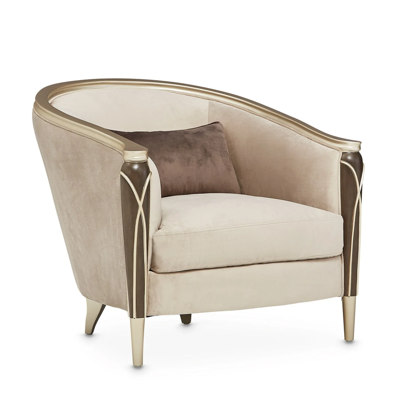 Michael Amini Villa Cherie Hazelnut Matching Accent Chair - Image 3