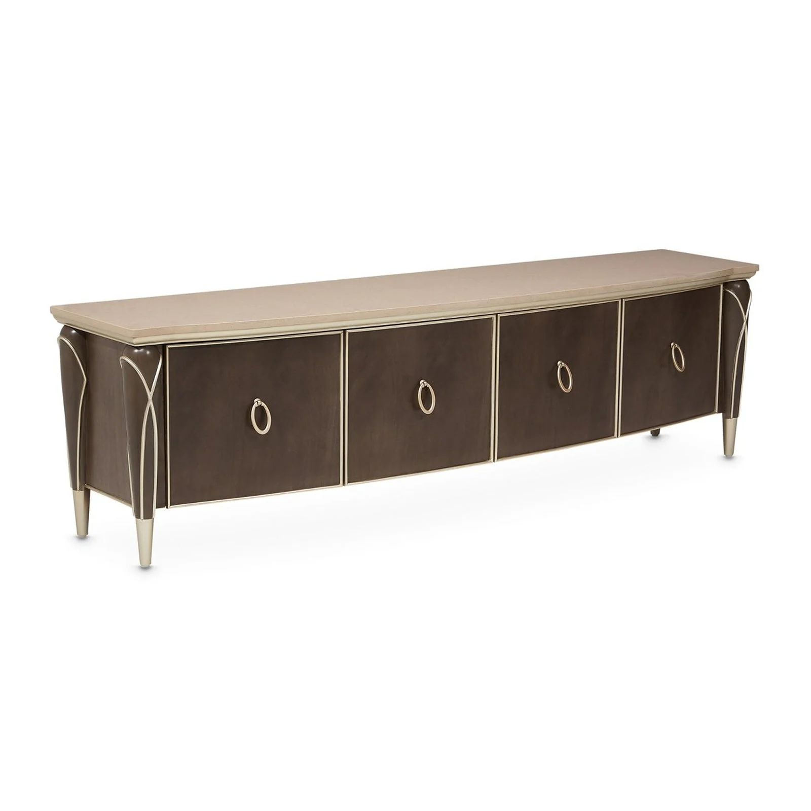 Michael Amini Villa Cherie Hazelnut Media Cabinet - Image 3