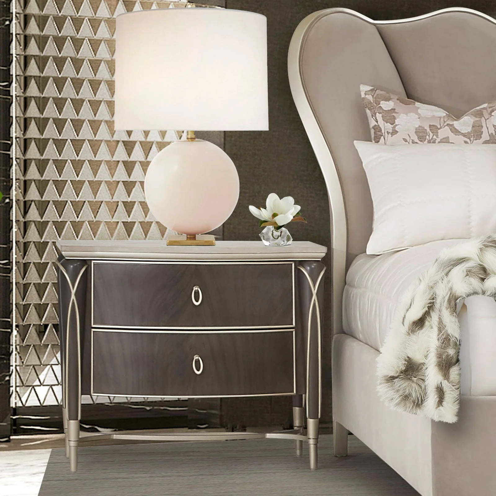 Michael Amini Villa Cherie Hazelnut Nightstand - Image 2