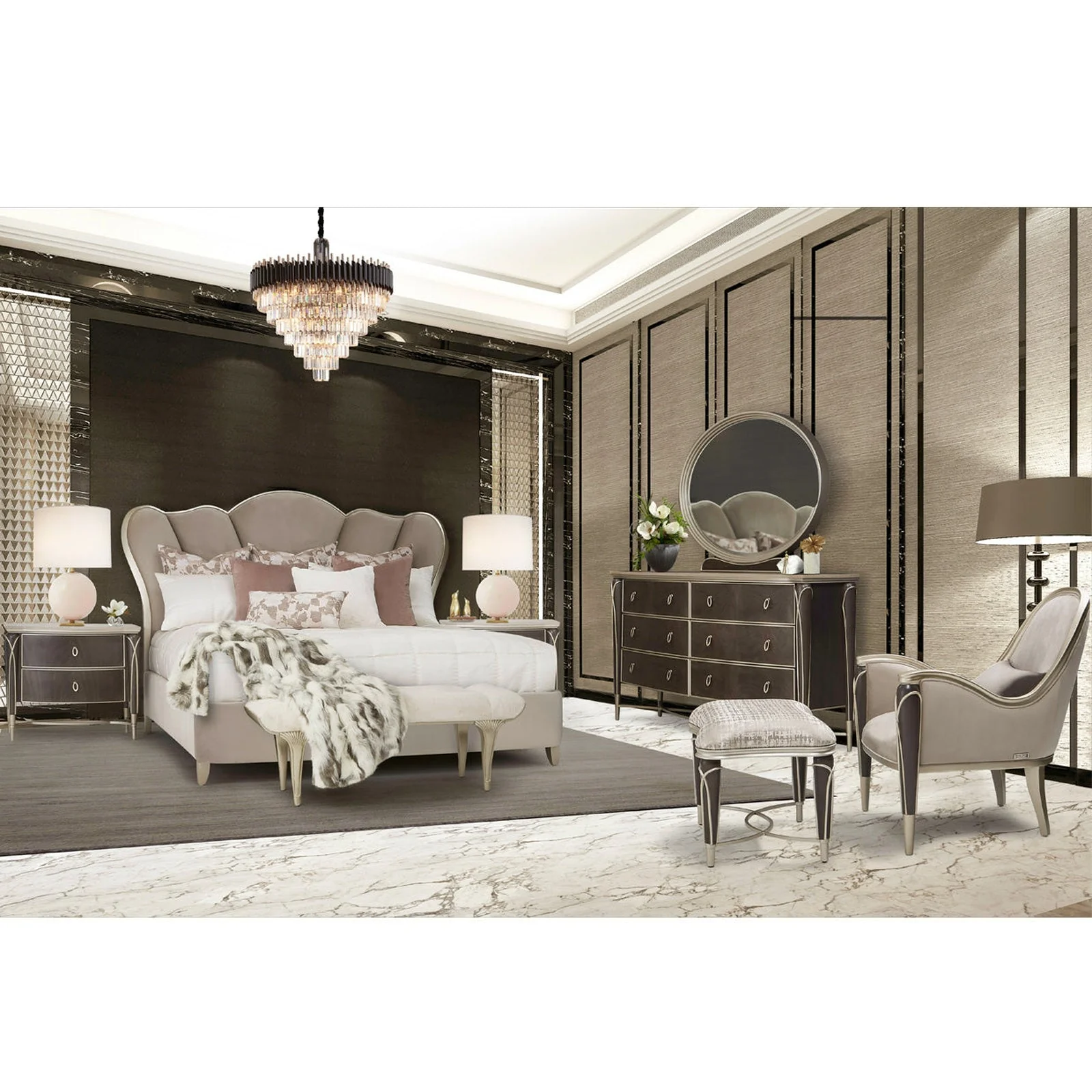 Michael Amini Villa Cherie Hazelnut Nightstand - Image 3