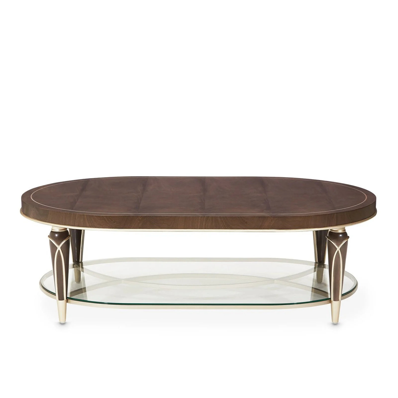 Michael Amini Villa Cherie Hazelnut Oval Cocktail Table - Image 2