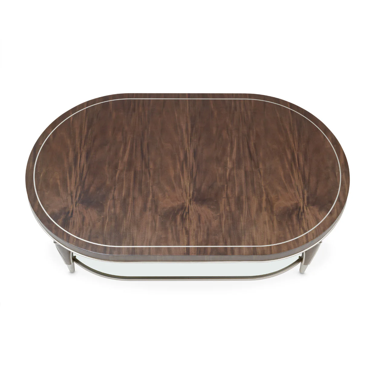 Michael Amini Villa Cherie Hazelnut Oval Cocktail Table - Image 5