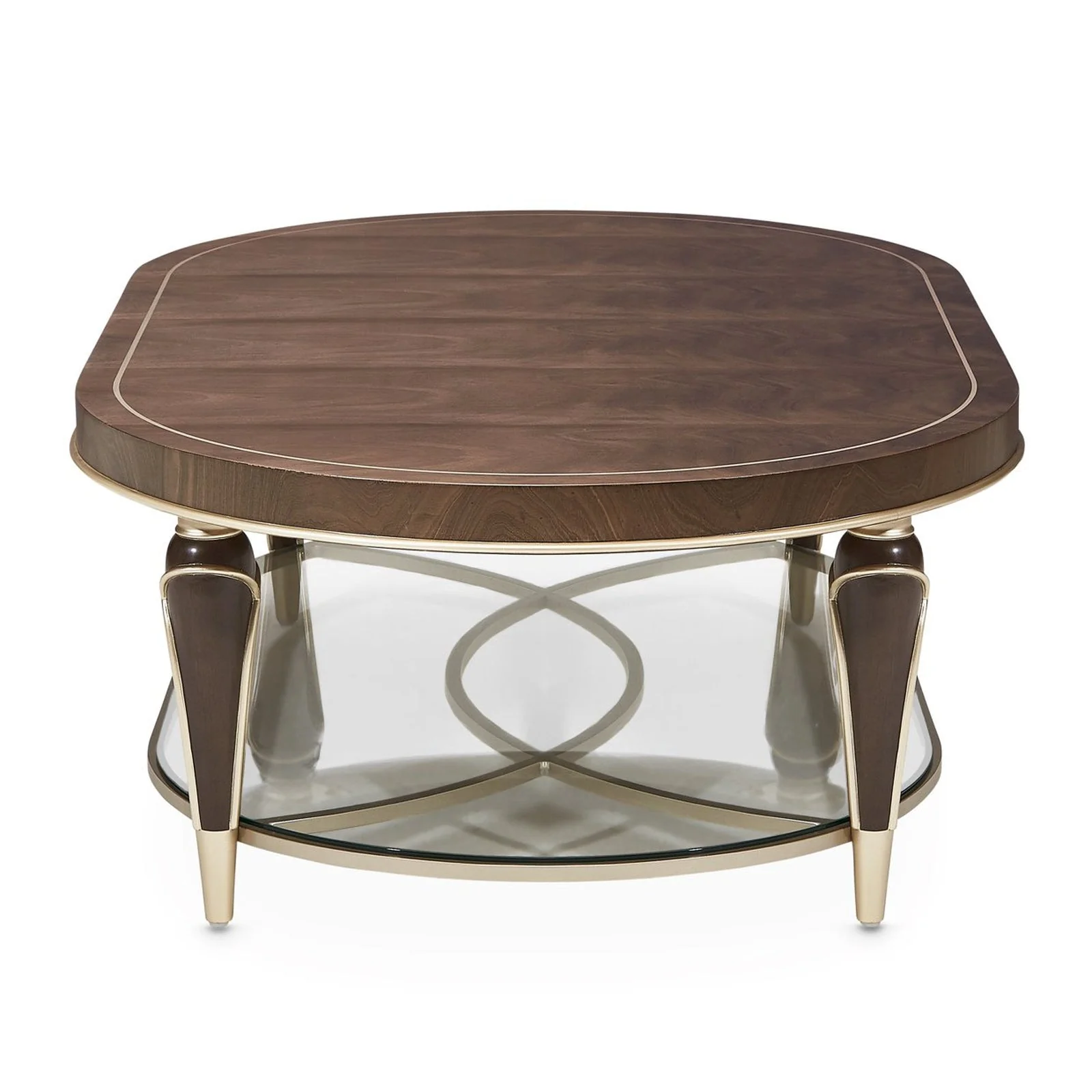 Michael Amini Villa Cherie Hazelnut Oval Cocktail Table - Image 6