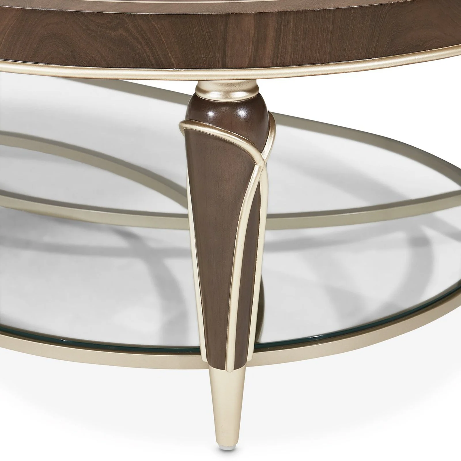 Michael Amini Villa Cherie Hazelnut Oval Cocktail Table - Image 8