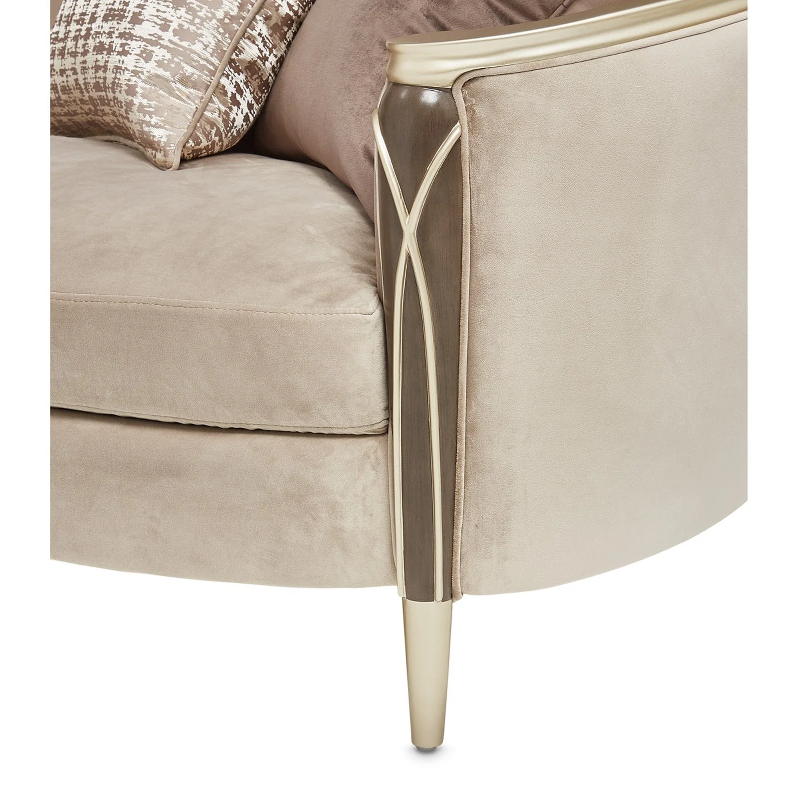 Michael Amini Villa Cherie Hazelnut Sofa - Image 12