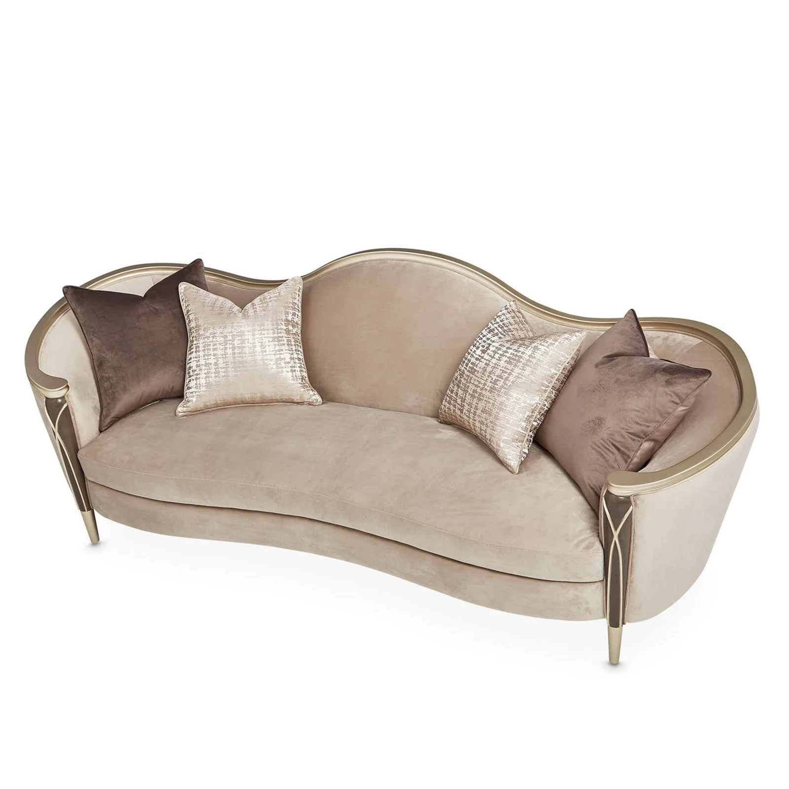 Michael Amini Villa Cherie Hazelnut Sofa - Image 6