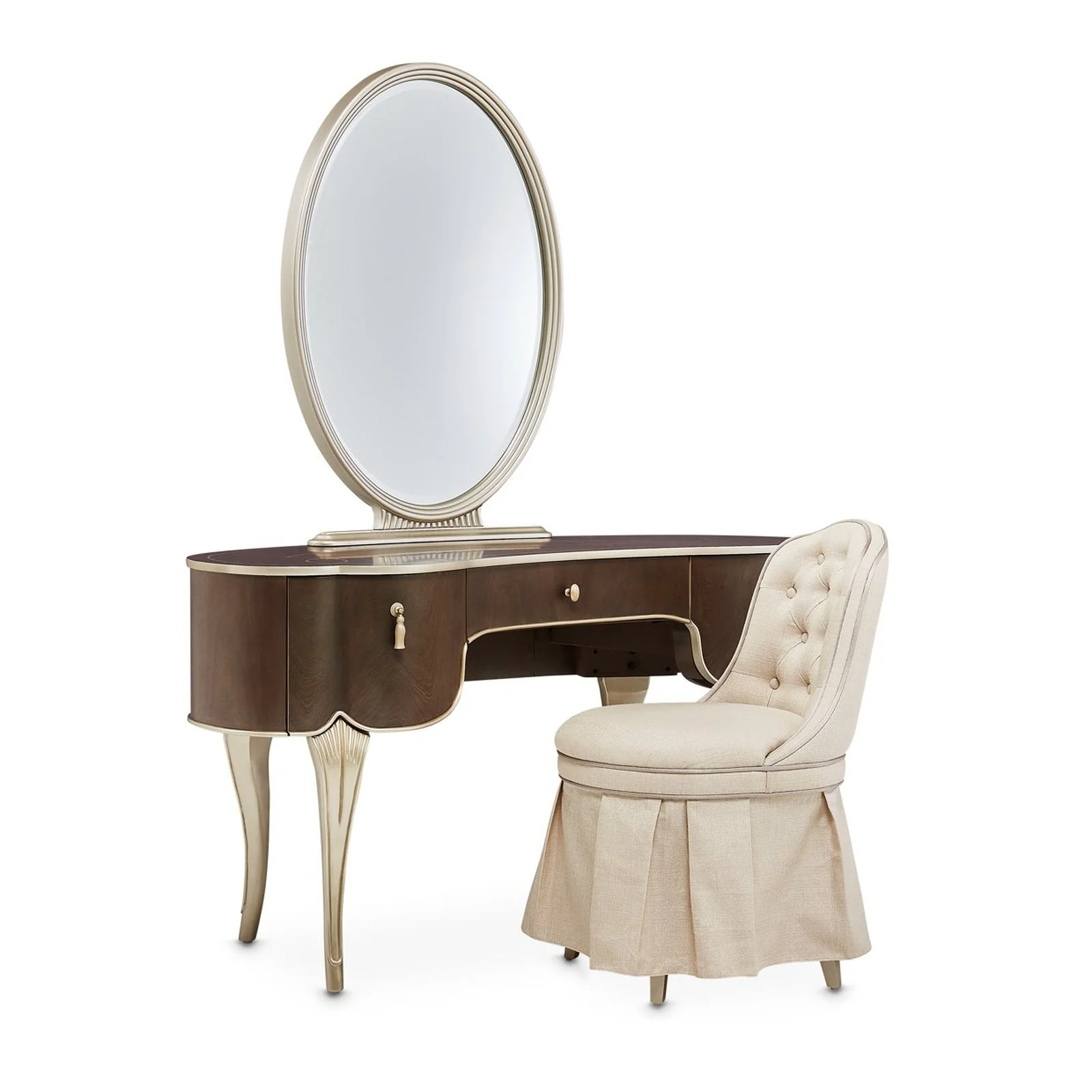 Michael Amini Villa Cherie Hazelnut Vanity Desk - Image 2