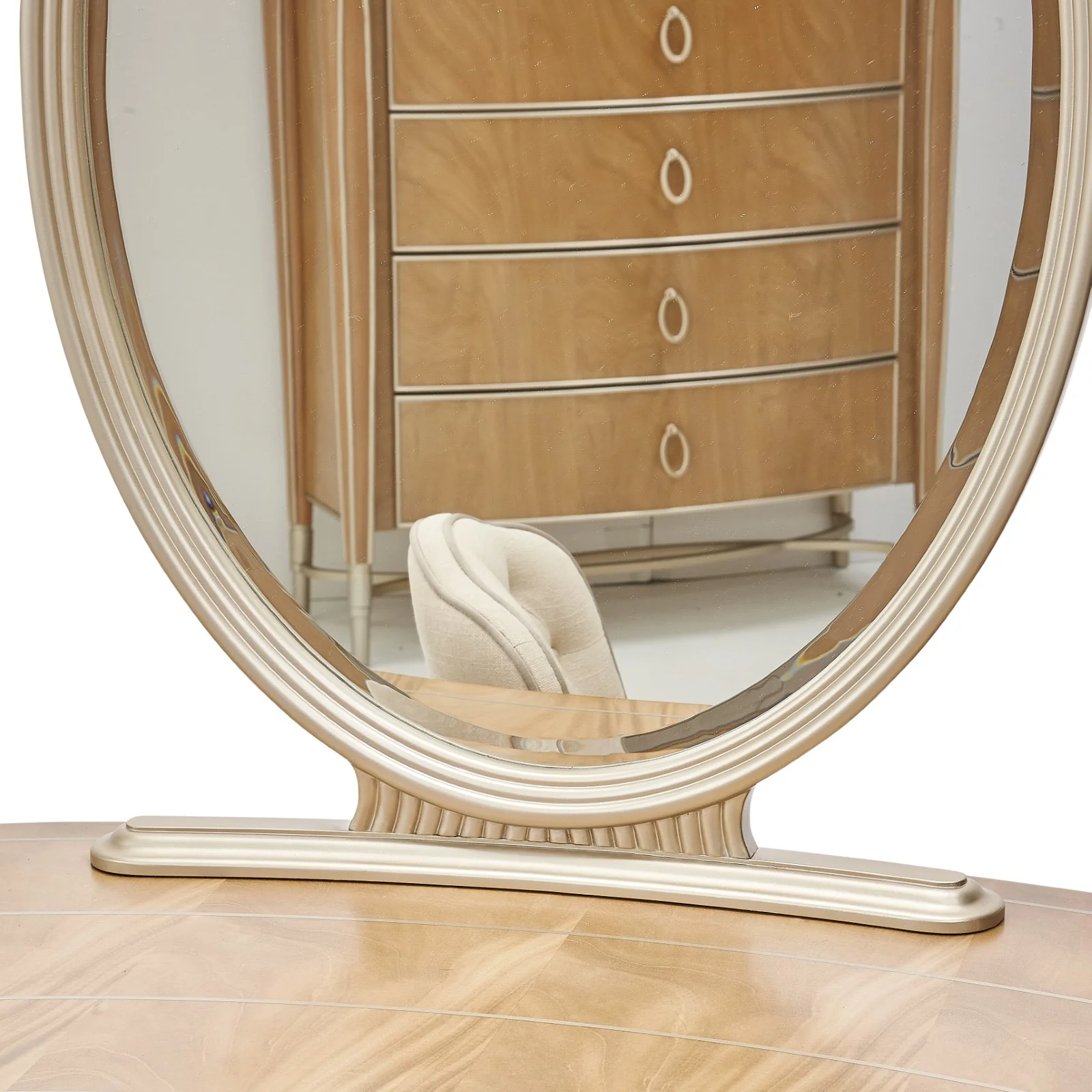 Michael Amini Villa Cherie Vanity with Mirror - Caramel - Image 2