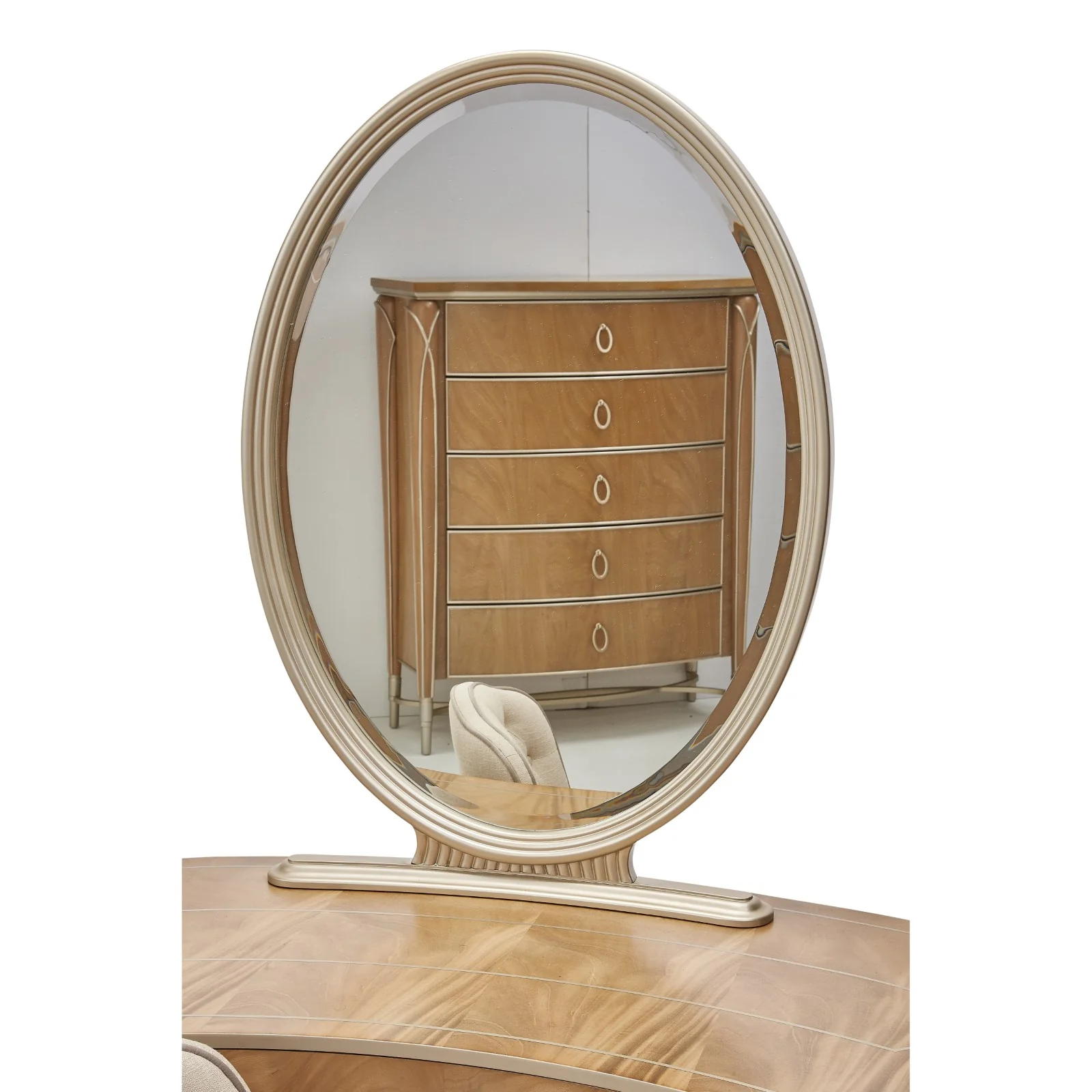 Michael Amini Villa Cherie Vanity with Mirror - Caramel - Image 3