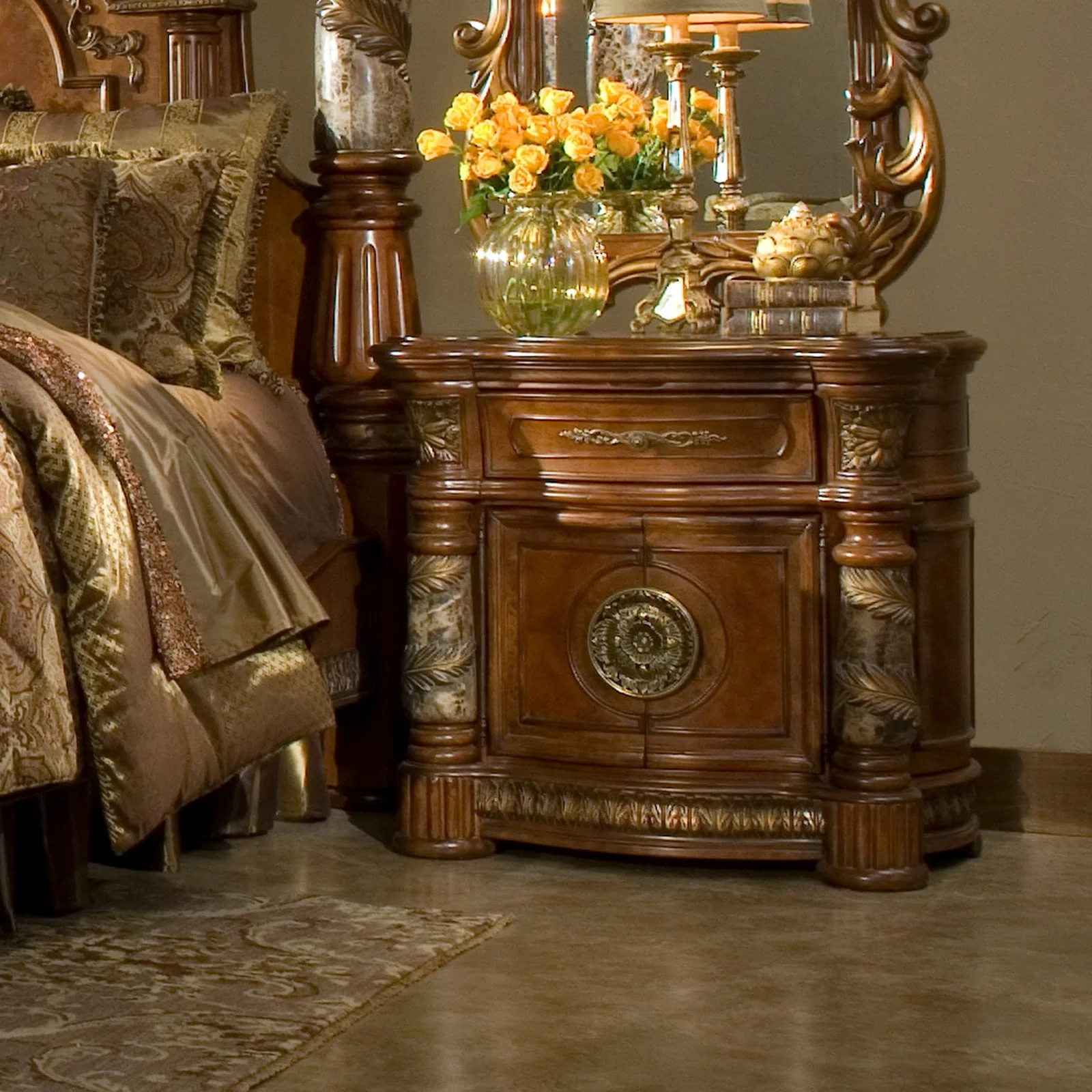 Michael Amini Villa Valencia Bedside Chest Nightstand - Image 9