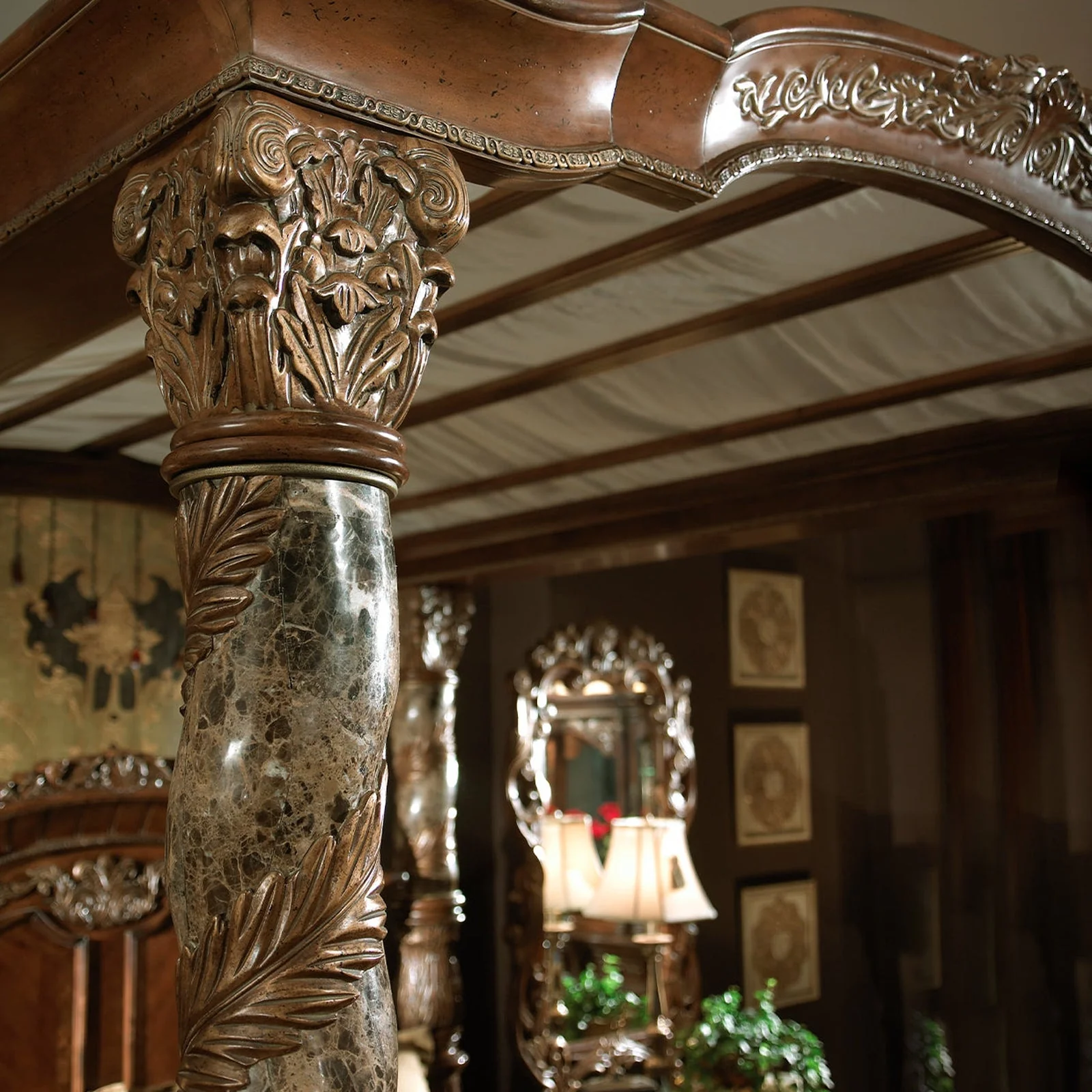 Michael Amini Villa Valencia Canopy Bed - Image 4