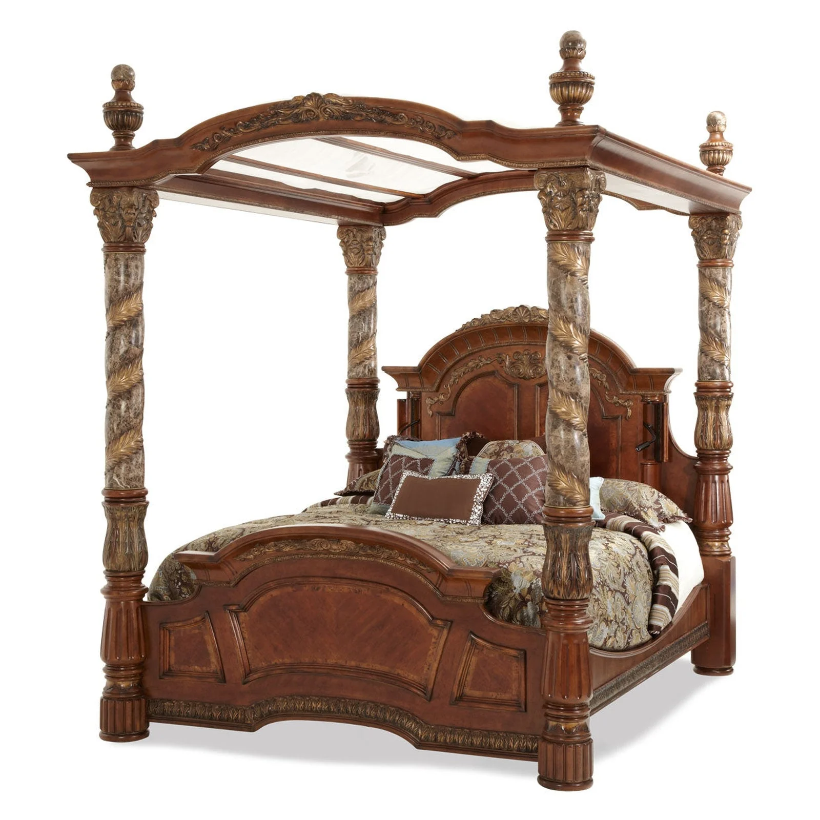 Michael Amini Villa Valencia Canopy Bed - Image 5