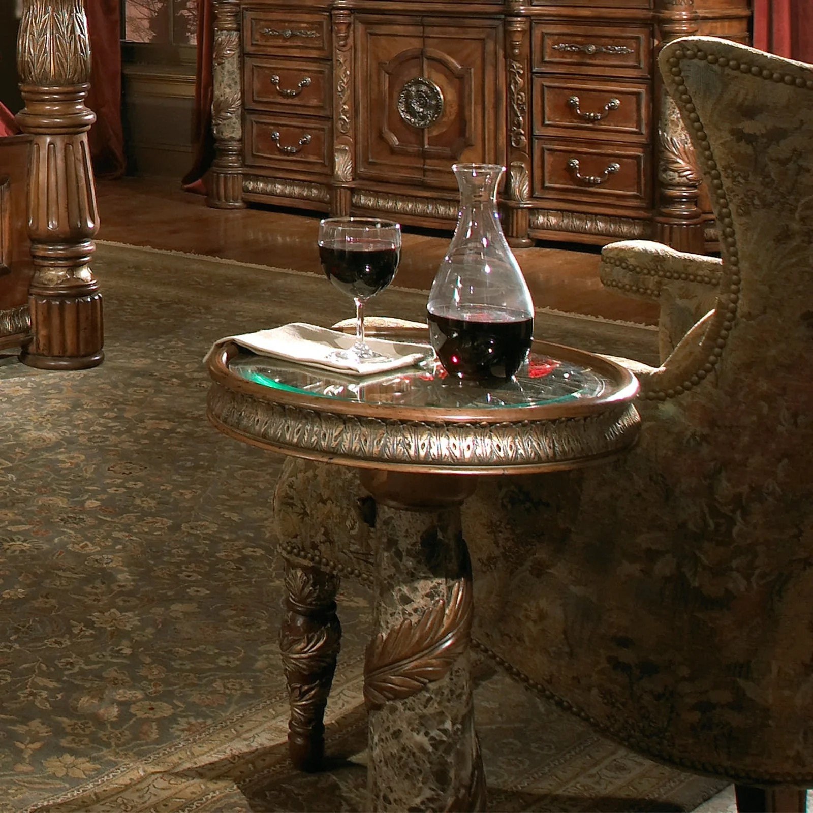 Michael Amini Villa Valencia Chair Side Table - Image 5