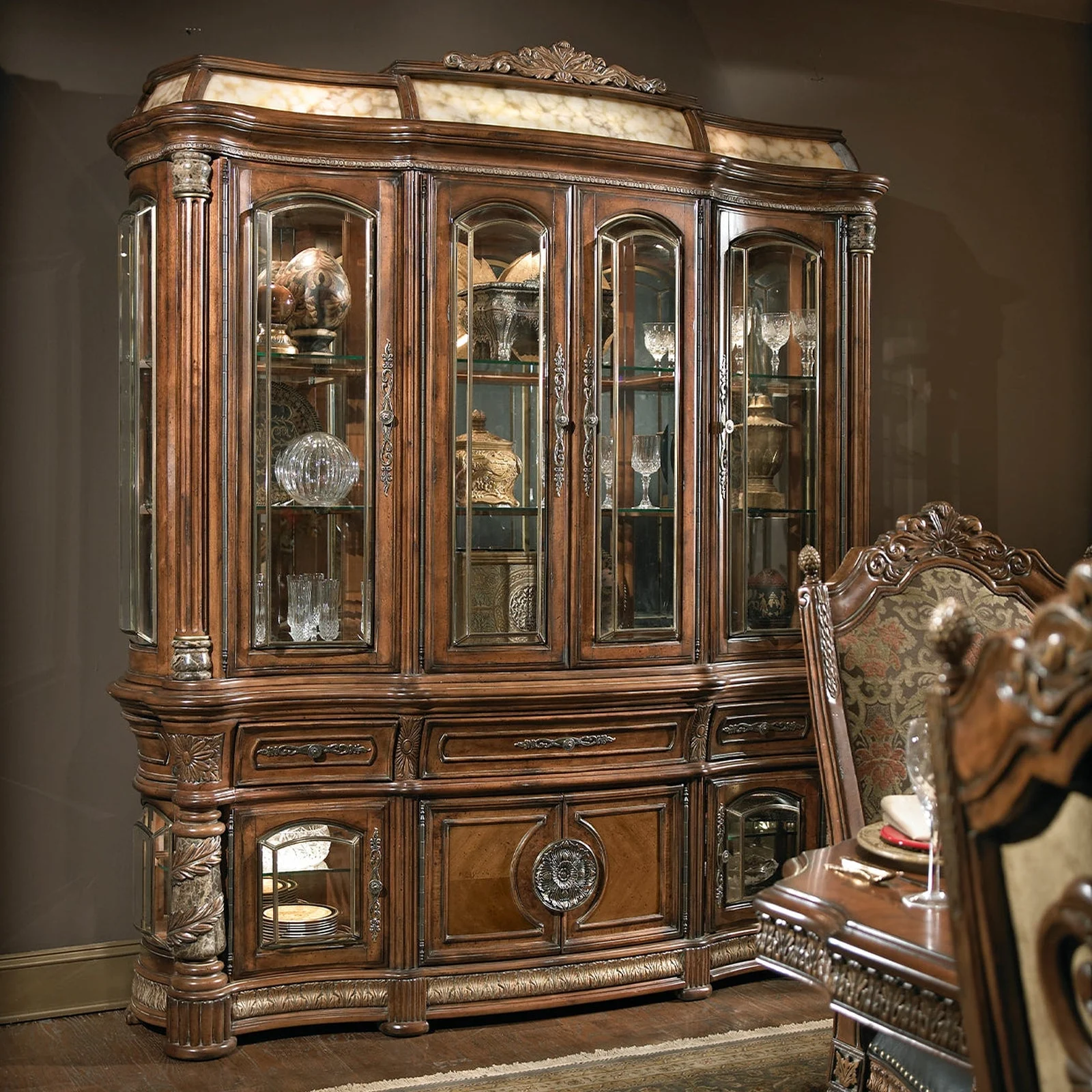 Michael Amini Villa Valencia China Buffet Display Cabinet - Image 7