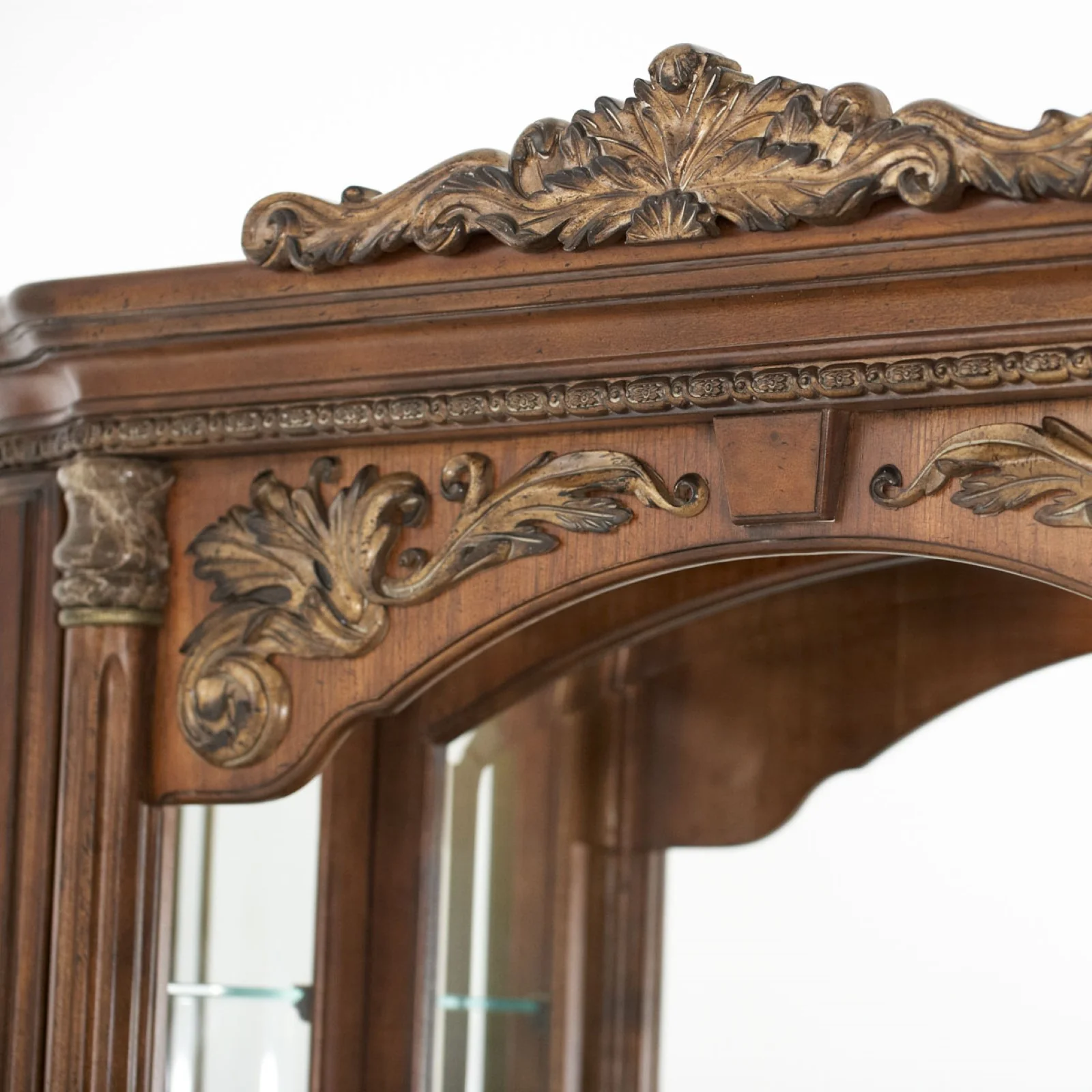 Michael Amini Villa Valencia Dresser with Mirror - Classic Chestnut - Image 3