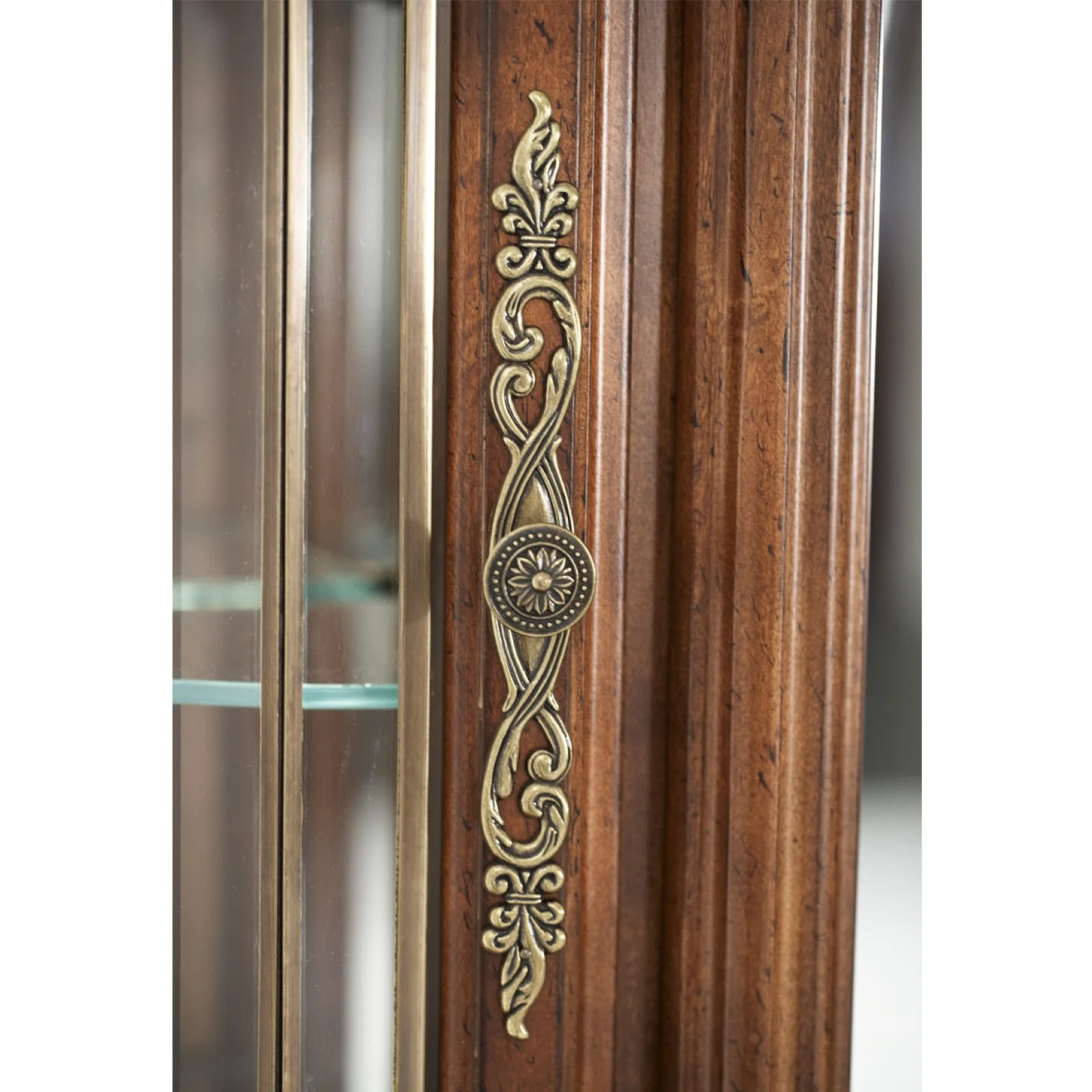Michael Amini Villa Valencia Dresser with Mirror - Classic Chestnut - Image 4