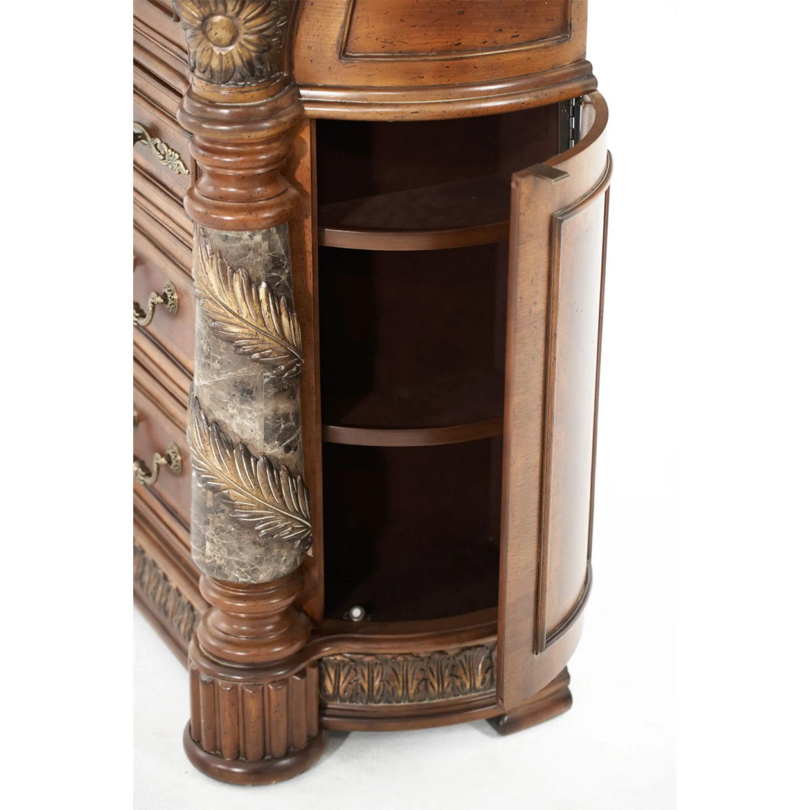 Michael Amini Villa Valencia Dresser with Mirror - Classic Chestnut - Image 5