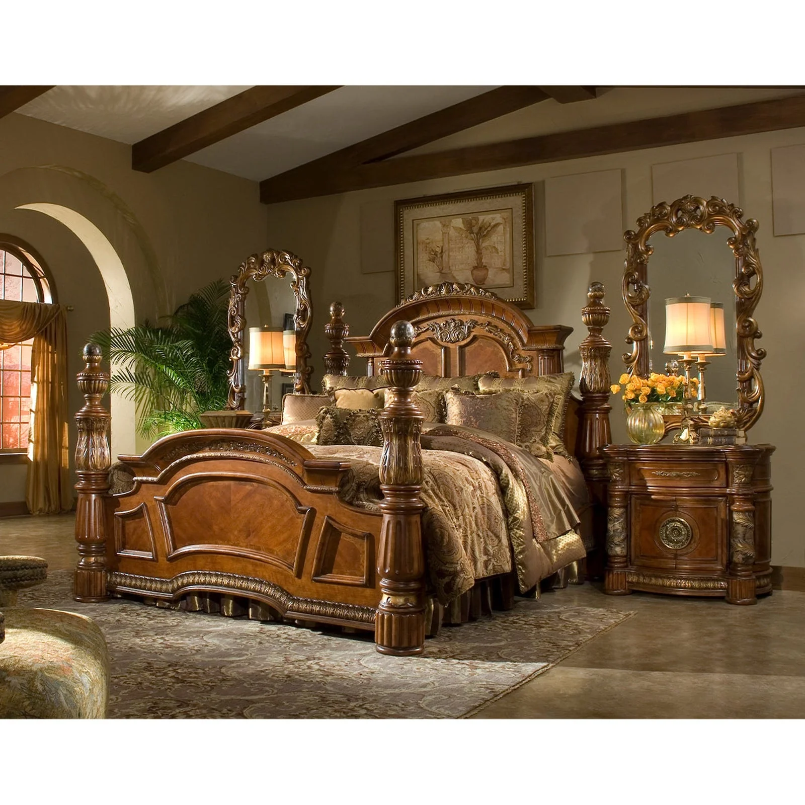 Michael Amini Villa Valencia Low Poster Bed - Image 3