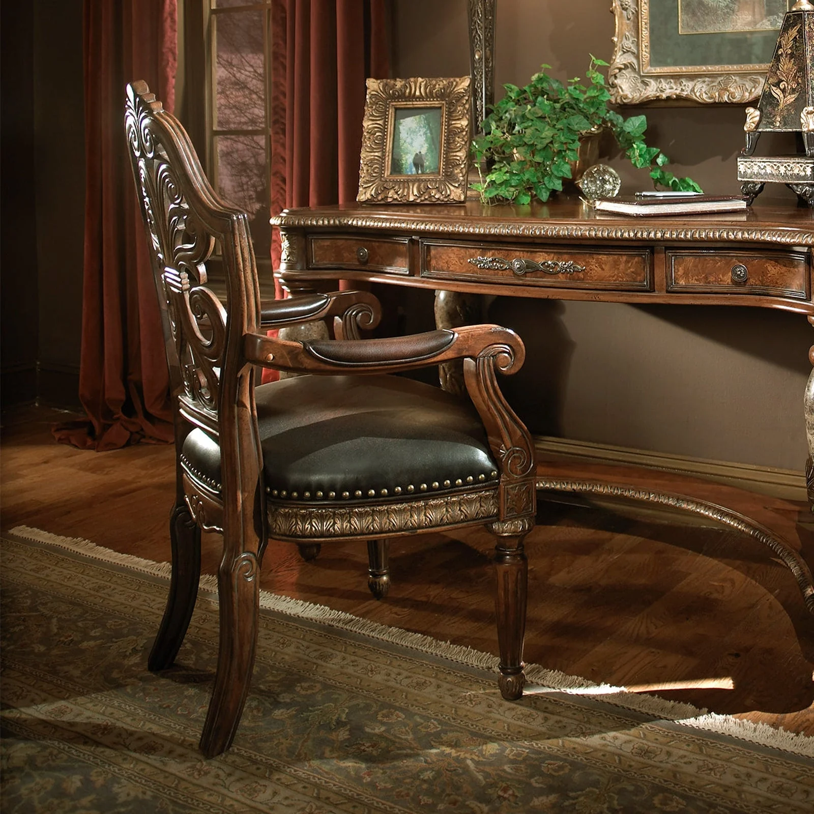 Michael Amini Villa Valencia Writing Desk Chair - Image 3