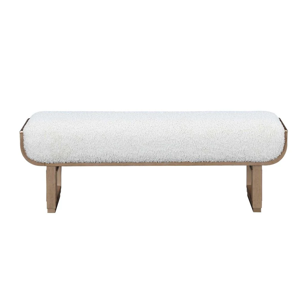 Michael Amini West Kensington Accent Bench - Sea Salt Caramel - Image 2