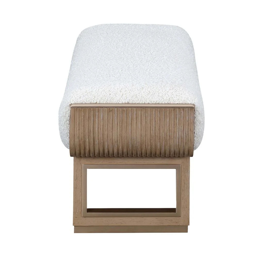 Michael Amini West Kensington Accent Bench - Sea Salt Caramel - Image 4