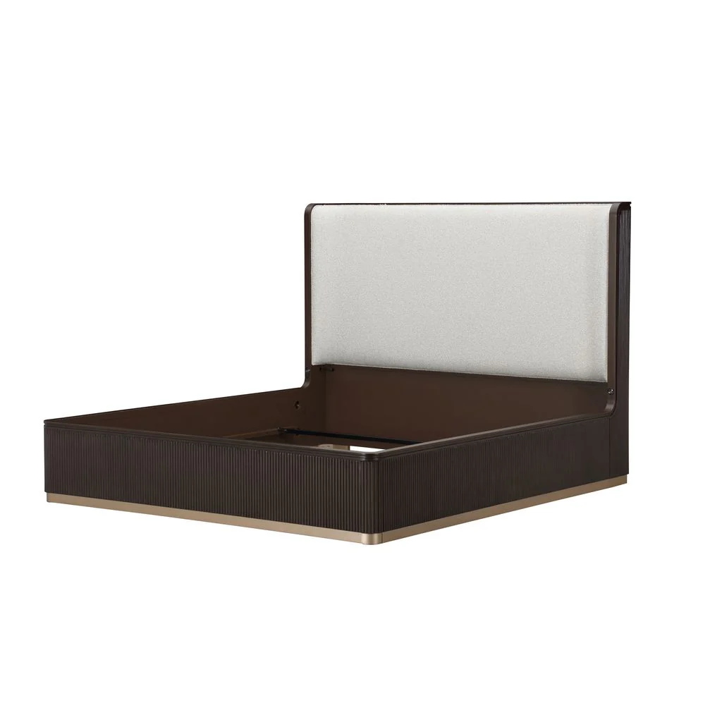 Michael Amini West Kensington Bed - Buff/Medium Espresso