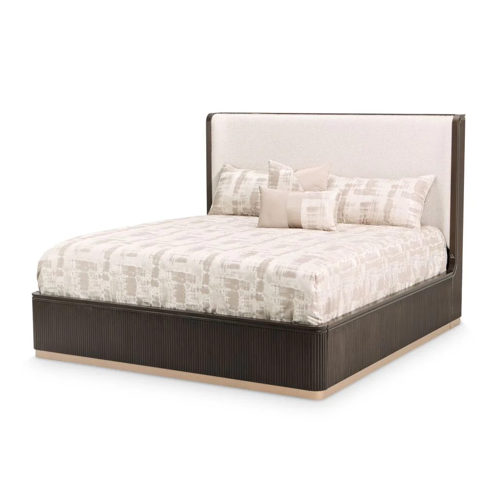 Michael Amini West Kensington Bed - Buff/Medium Espresso - Image 2