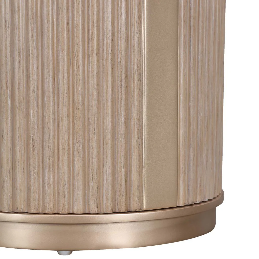Michael Amini West Kensington Chairside Table - Sea Salt Caramel - Image 4