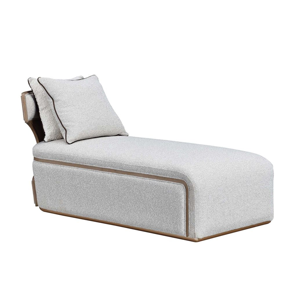 Michael Amini West Kensington Chaise - Buff/Seal Salt Caramel - Image 2
