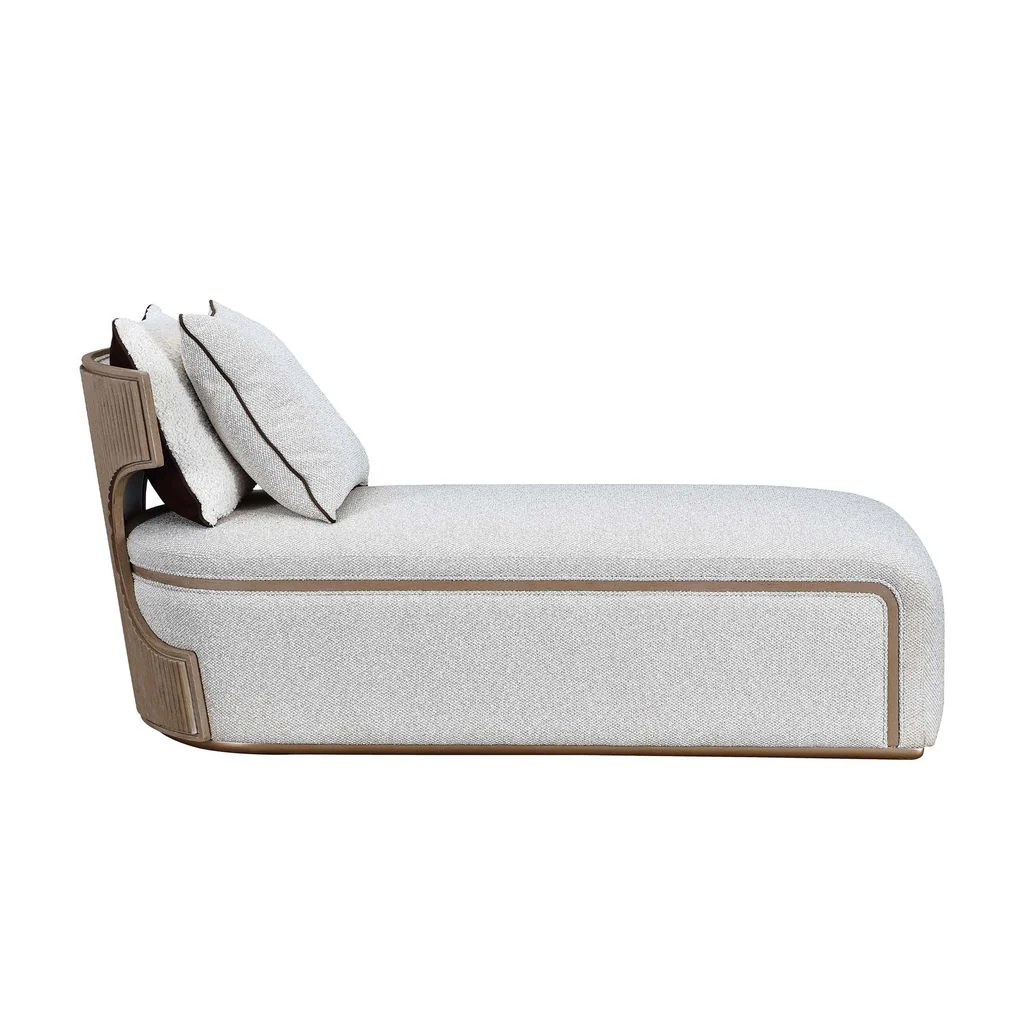 Michael Amini West Kensington Chaise - Buff/Seal Salt Caramel - Image 3
