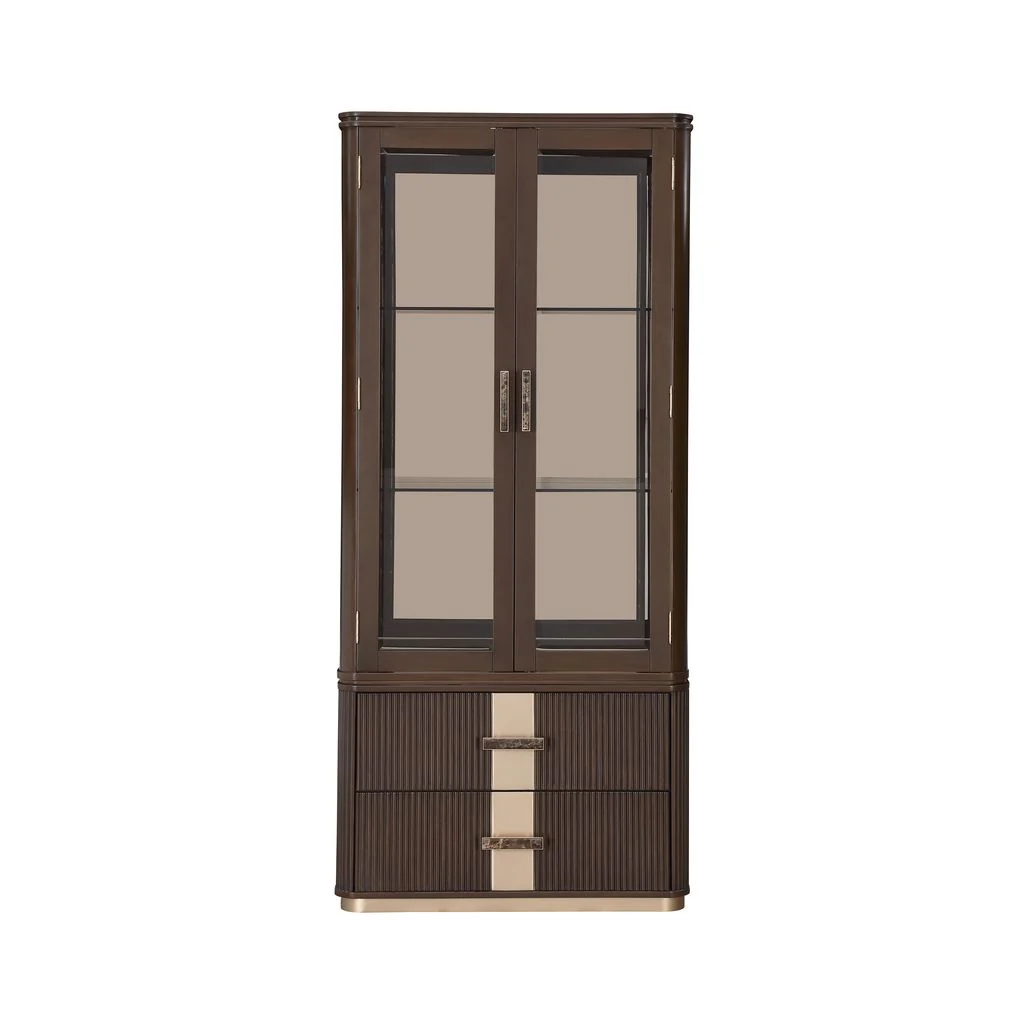 Michael Amini West Kensington Display Cabinet - Medium Espresso - Image 2