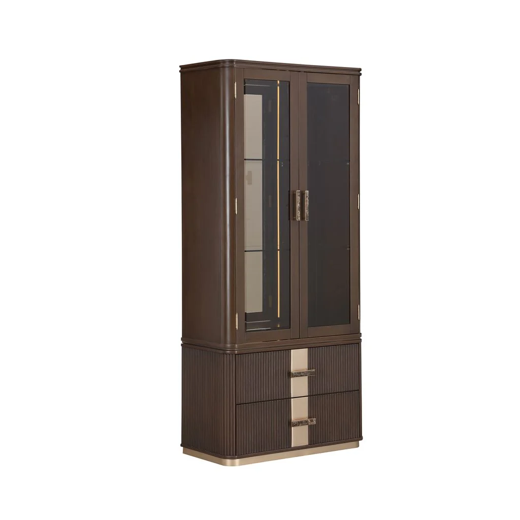 Michael Amini West Kensington Display Cabinet - Medium Espresso - Image 3