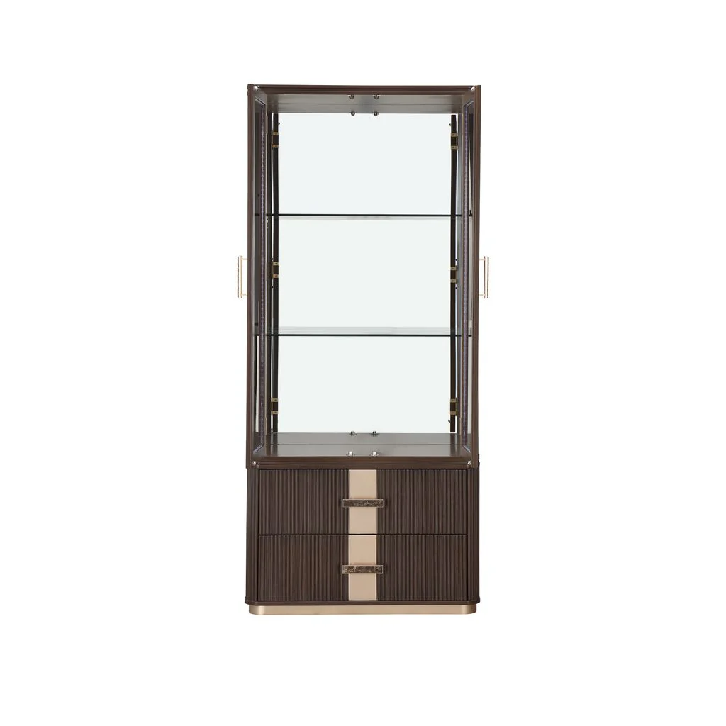 Michael Amini West Kensington Display Cabinet - Medium Espresso - Image 7