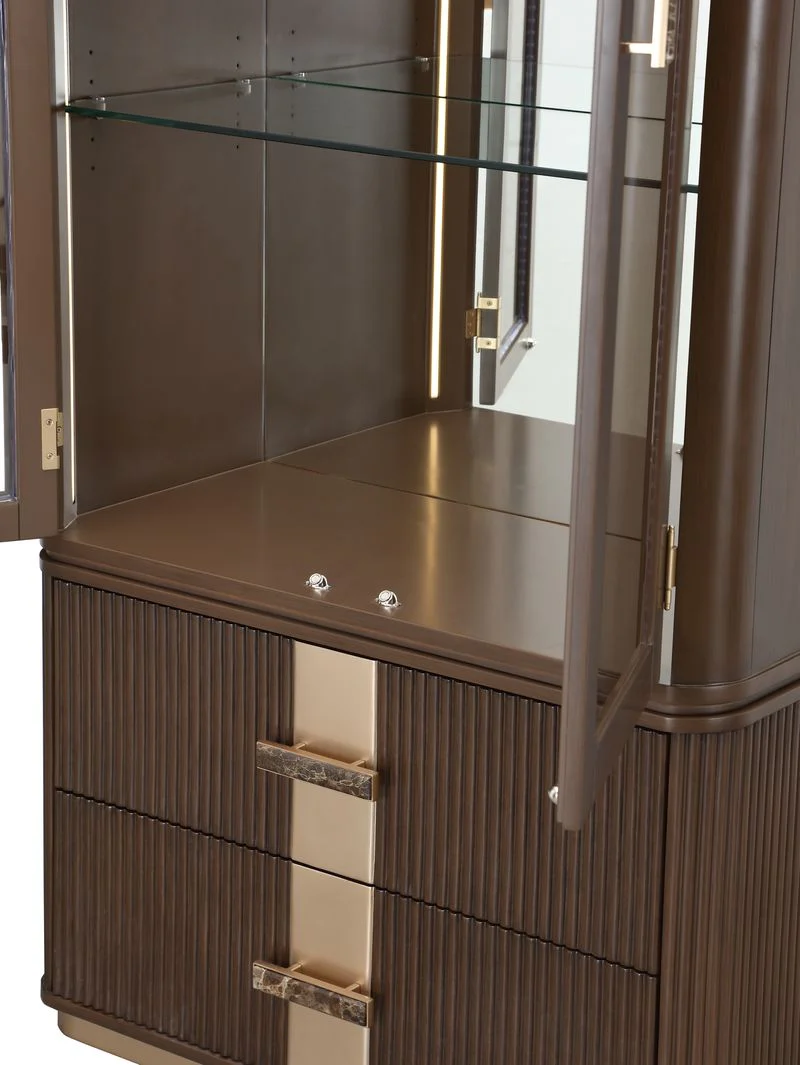 Michael Amini West Kensington Display Cabinet - Medium Espresso - Image 9
