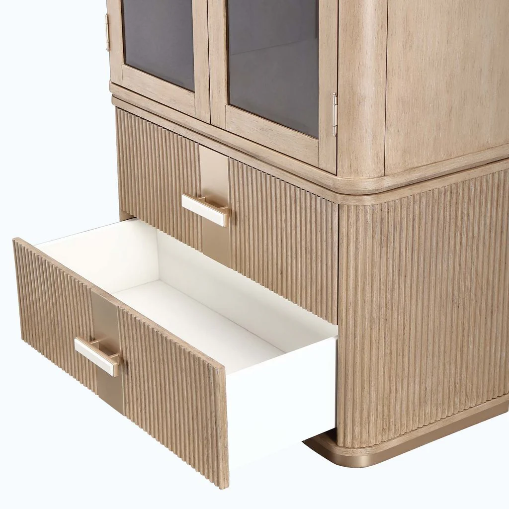 Michael Amini West Kensington Display Cabinet - Sea Salt Caramel - Image 10