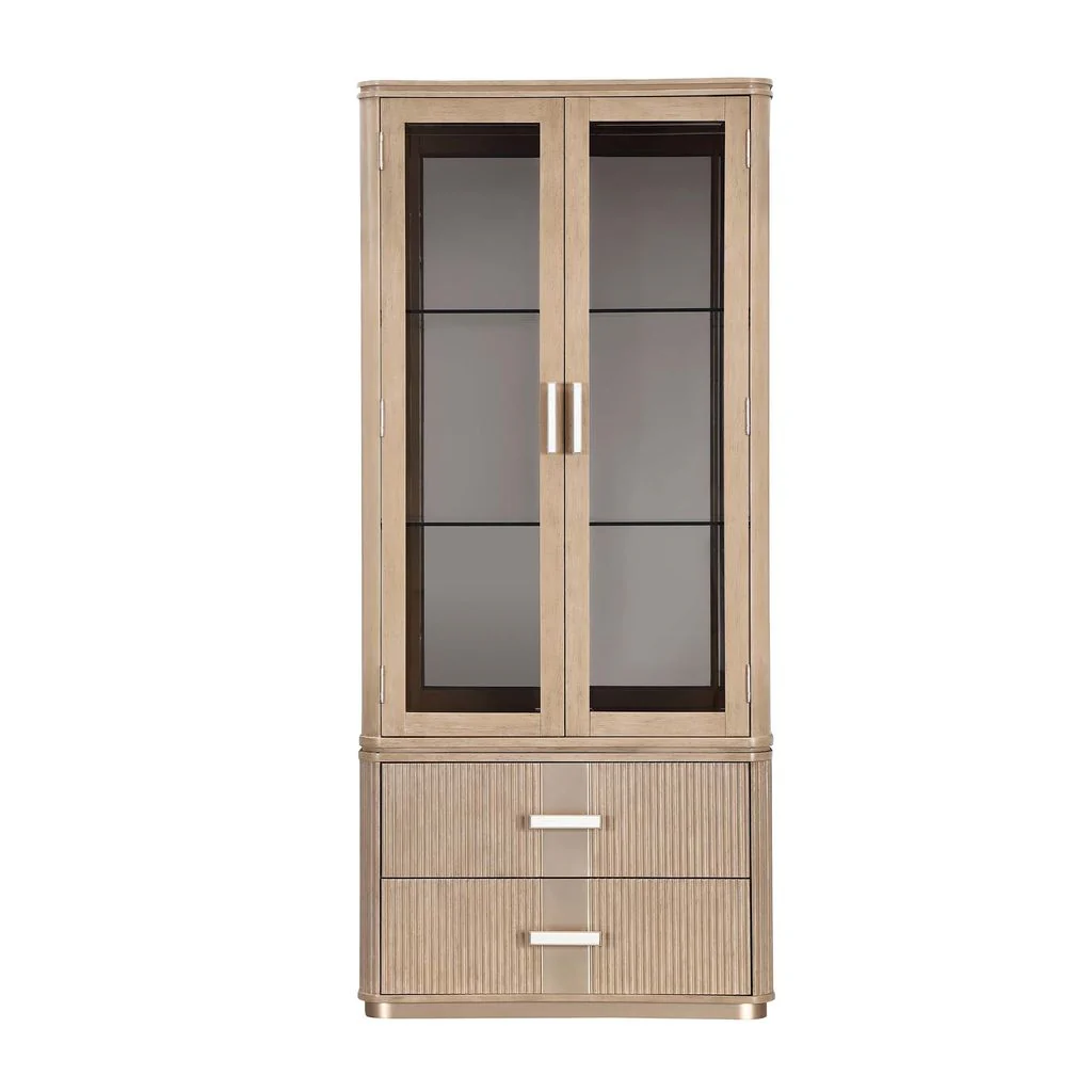 Michael Amini West Kensington Display Cabinet - Sea Salt Caramel - Image 2