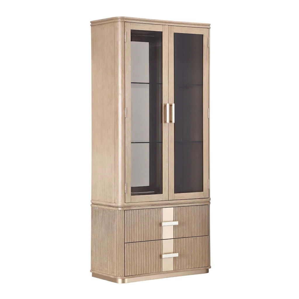 Michael Amini West Kensington Display Cabinet - Sea Salt Caramel - Image 3