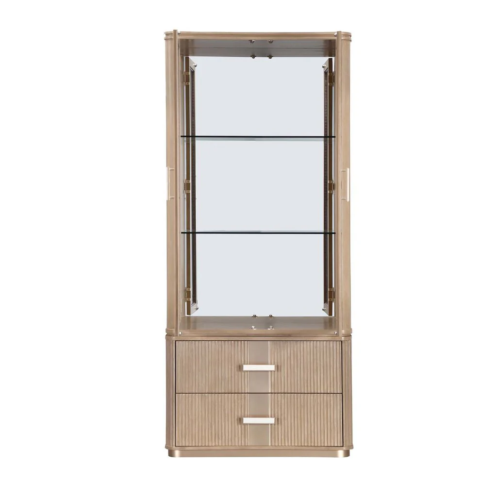 Michael Amini West Kensington Display Cabinet - Sea Salt Caramel - Image 4