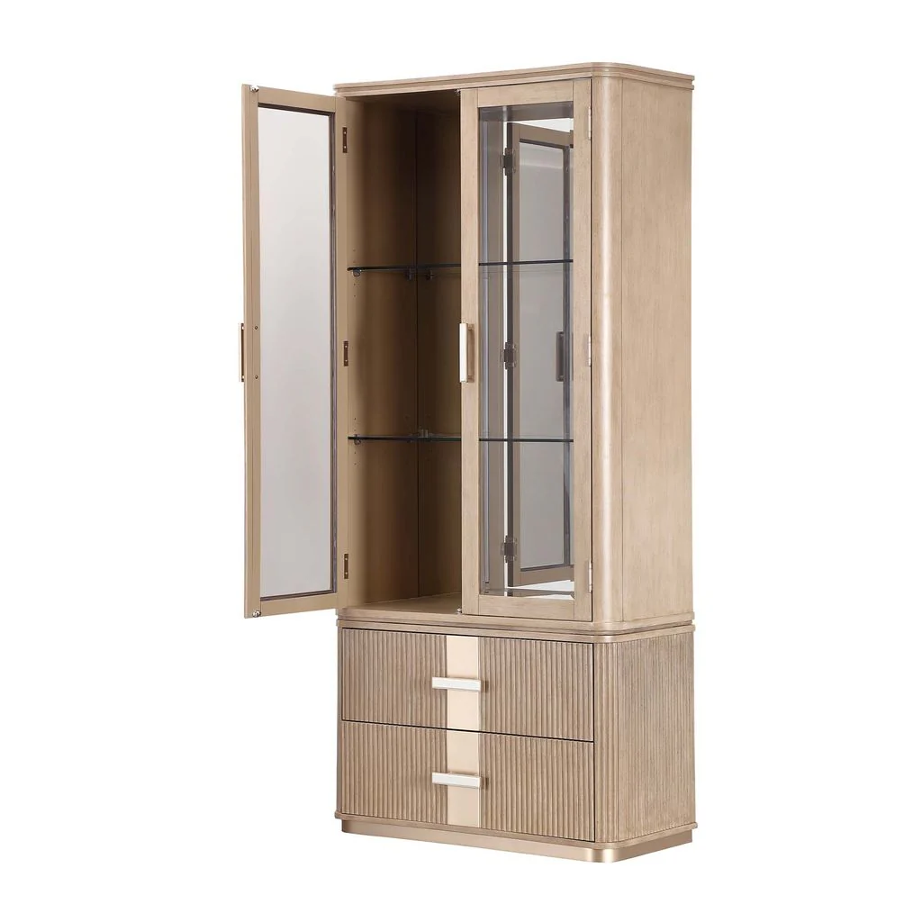 Michael Amini West Kensington Display Cabinet - Sea Salt Caramel - Image 5