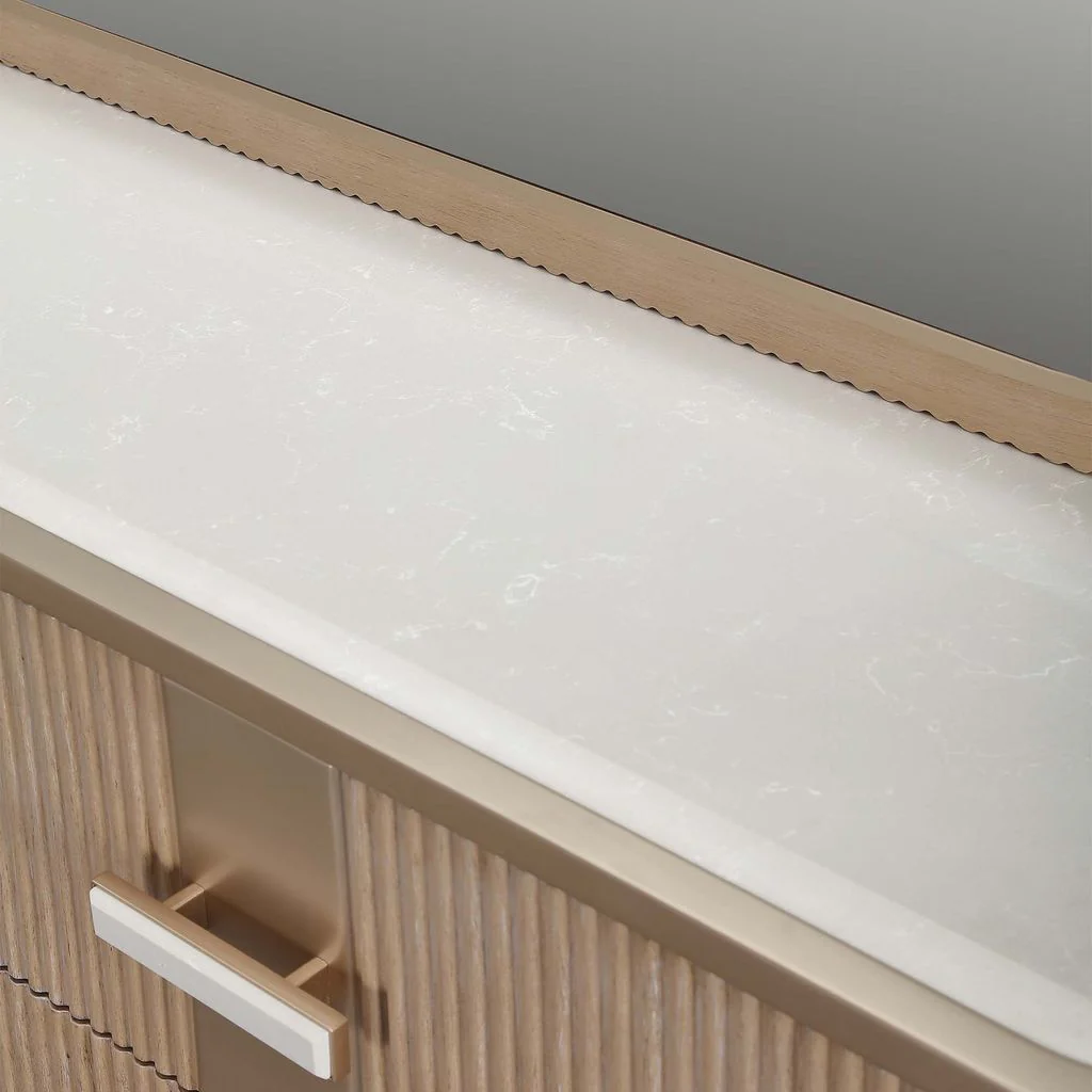 Michael Amini West Kensington Dresser & Wall Mirror - Sea Salt Caramel - Image 3